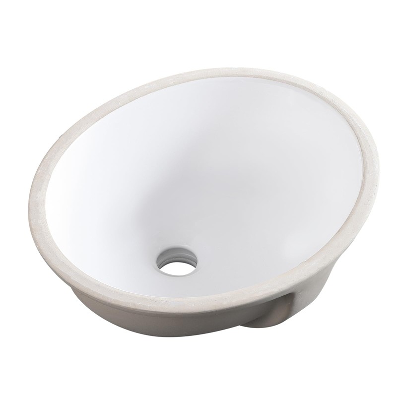 KDKSC Small Undermount Bathroom Sink 15.4"x13.2" Oval Undermount Sink White