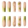 Long Square Press On Nails St.Patrick’s Day Fake Nails Green