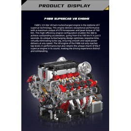 Sosuy Supercar V8 Motorized Model Engine Building Block Kit – Electric Drive, Realistic Working Replica, STEM Engineering Educational Toy Gift for Kids Adults Boys Girls 2718+Pcs