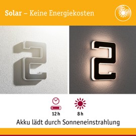 Paulmann Outdoor Solar House Number 2 3000 K IP44 Akk