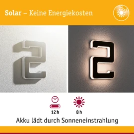 Paulmann Outdoor Solar House Number 2 3000 K IP44 Akk