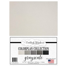 Grayscale - Multi-Pack Assortment - 8.5 x 11 inch 100 lb Cover Cardstock - 25 Sheets from Cardstock Warehouse