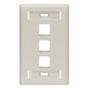 Leviton QuickPort Wallplate with ID Window, Single Gang, 3-Port, 42080-3TS,