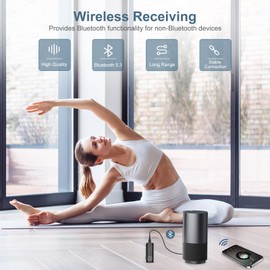 Ankilo Bluetooth 5.3 Adapter Car Aux Bluetooth Adapter Wireless Bluetooth Transmitter Receiver Suitable for Cars, Speakers, Stereos and Headphones
