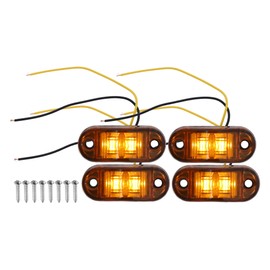 A ABSOPRO Front Rear Side Marker Light 2 LED for Truck Camper Amber (Set of 4)