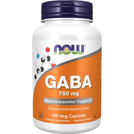 Now 750 mg Gaba 100 Vegetable Capsules