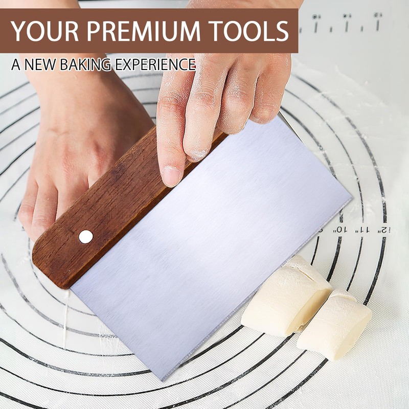 DAWRIS Premium Dough Card Dough Scraper Made of Stainless Steel