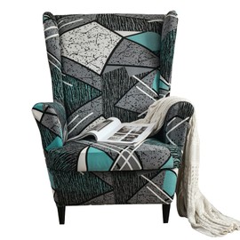 MINGPINHUIUS Wingback Chair Cover Sofa Slipcover - Stretch Polyester Wingback Armchair Covers Super Soft Furniture Protector Couch for Living Room Machine Washable/Skid Resistance