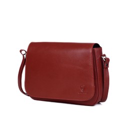 GERMANUS Anna Red Leather Handbag Shoulder Bag, red