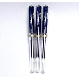 Uni-Ball Signo Broad Point Gel Impact Pen Blue Black Ink, 3 pens per Pack (Japan Import) [Komainu-Dou Original Package]