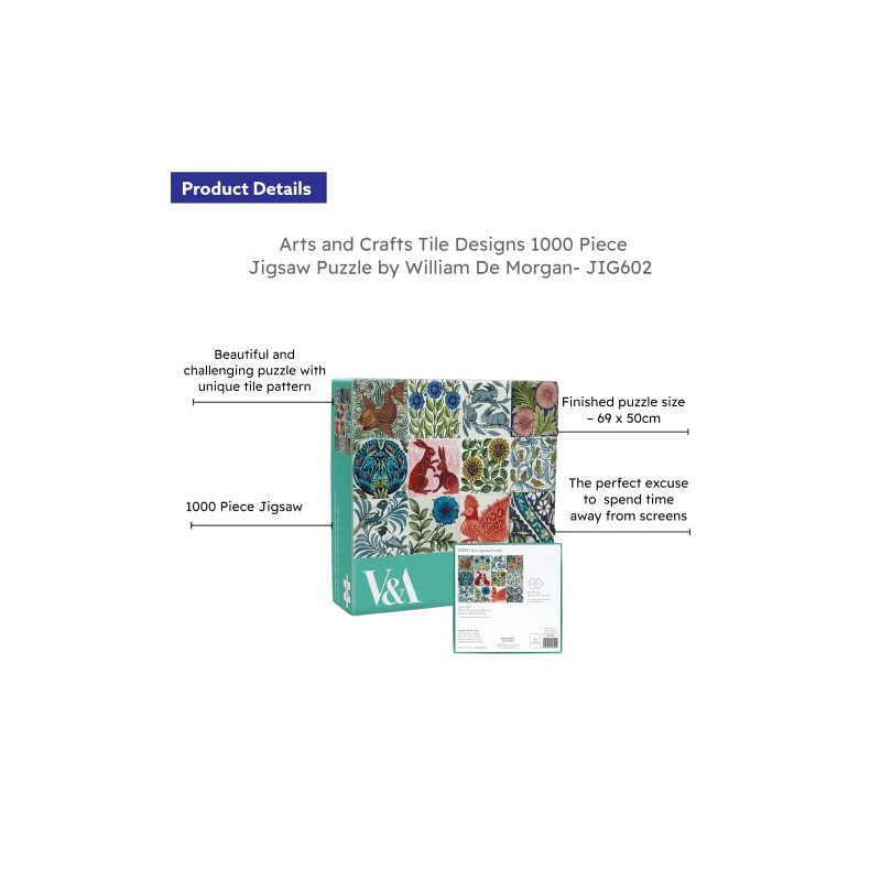 V&A William De Morgan Arts and Crafts Tile Designs 1000