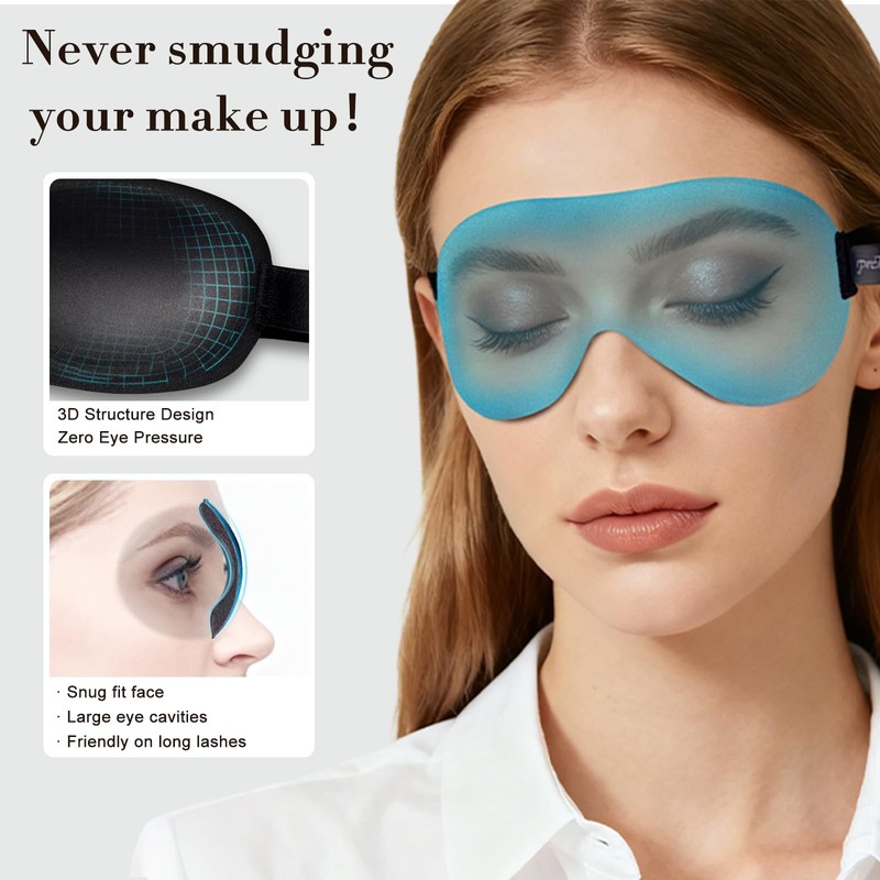 PrettyCare 3D Sleep Mask 2 Pack,Eye Mask for Side Sleeper