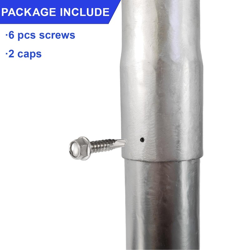 GRELWT 2 Pack 2-3/8" OD Metal Post Extender, 6" Fence