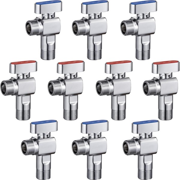 10-Pack SUBMARINE 1/4 Turn Brass Angle Stop Valve Body &