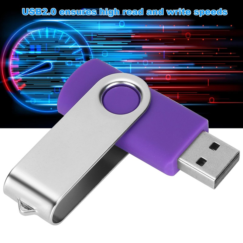 USB Flash Drive Candy Purple Rotatable Portable Storage Memory Stick