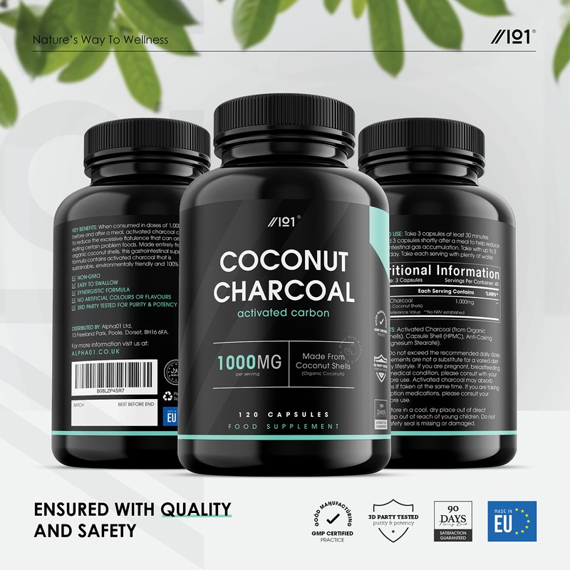 Activated Coconut Charcoal 1000mg | Made from Thai Coconut Shells