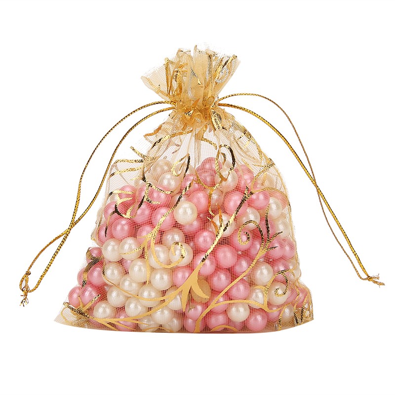 100pcs 9 x 12cm Organza Drawstring Pouch Multi Purpose Jewlery