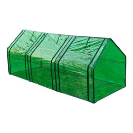 vidaXL Greenhouse Green Tough Powder-Coated Steel Frame, PVC Cover Medium