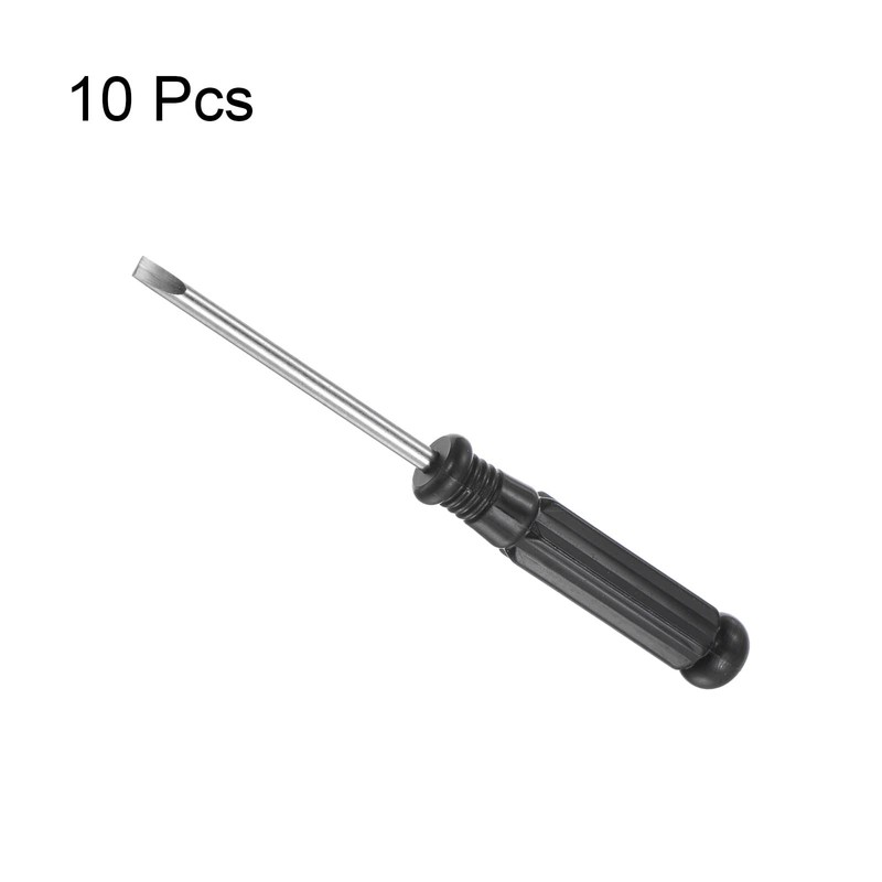 uxcell Mini Slotted Screwdriver, 3.0mm Flat Head with Black Handle