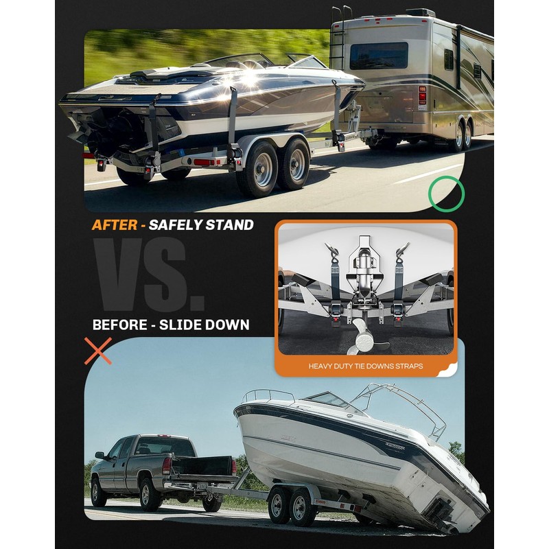 WELLUCK Retractable Ratchet Tie Down Straps for Boat Trailer, Jetski
