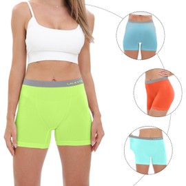 LALESTE Women's Cotton Boxer Briefs 3" Inseam Underwear Boy Shorts Panties 5 Pack