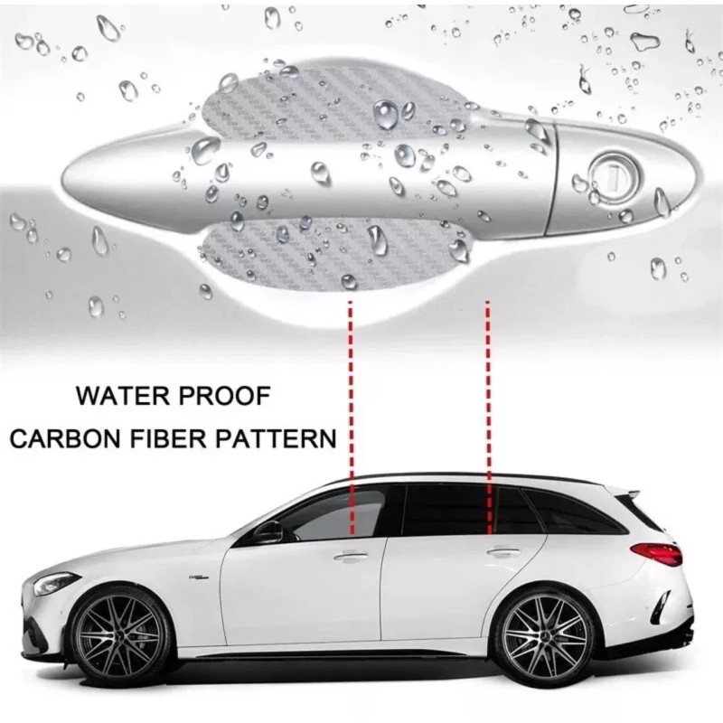 Door Protection 4 Set Red Carbon Fiber Truck Car Door