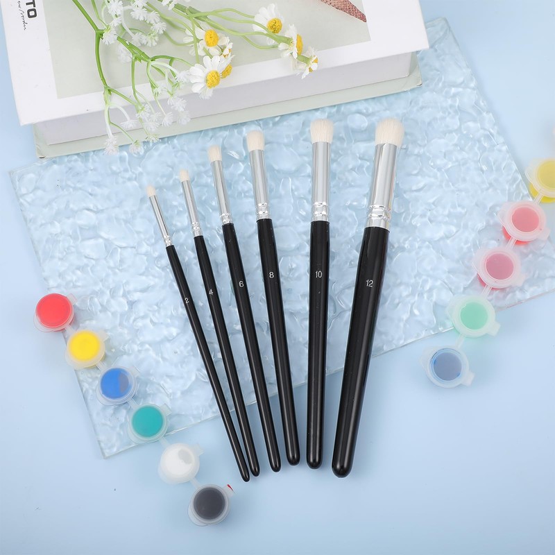 6 Pcs Dry Brush Set, Drybrush Set Round Detail Paint