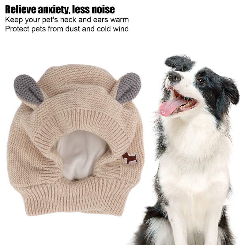 Knitted Rabbits Ear Pet Hat Noise Protection Warm Dog Grooming