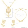 Juego de 3 Piezas de Tulipán para Mujer: Collar con