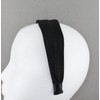 Black headband 1 5/8" wide shiny satin fabric covered hair