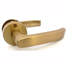 KAWAGUCHI 技研 J Lever Empty Lock Round Seat Home Indoor Lever Handle Backset 50 mm JL – 24-1 m – SG Satin Gold