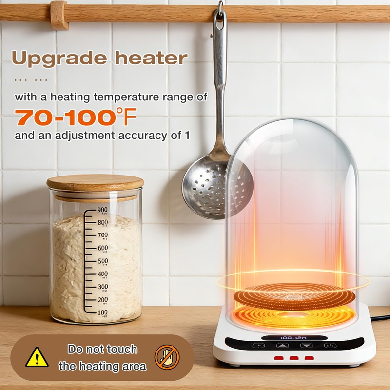 Sourdough Starter Warmer with Dome, Bread Starter Warmer with Precise