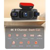 4K 360° Dash Cam 4-Channel Front/Rear/Inside/Side Car Dash Camera with