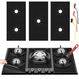 Auoiian 3Pcs Stove Guard for Gas Stoves, 0.3mm Stove Top Covers for Gas Burners, Easy-Clean Reusable Stove Surface Shields-Heat-Resistant Gas Range Protectors, Burner Covers for Gas Stovetop