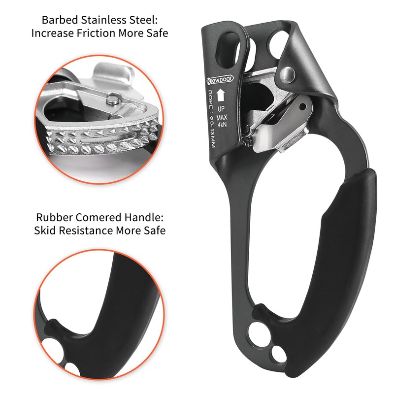 NewDoar Right Hand Ascender Rock Climbing Tree Arborist Rappelling Gear