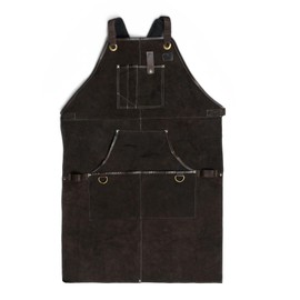 LEATHER VILLAGE Work Apron - Heavy Duty Woodworking Apron for Men with Tool Pockets for Woodworkers, Blacksmiths, Carpenters – Brown Color (Size M to XXL)