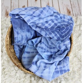 j & Alex's Hand Dyed Cotton Muslin Swaddle Blankets in"Skyview" 2 Count