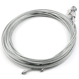 2PCS 150" Replacement Cable Wire - Enclosed Cargo Trailer Ramp Door Spring 12.5'