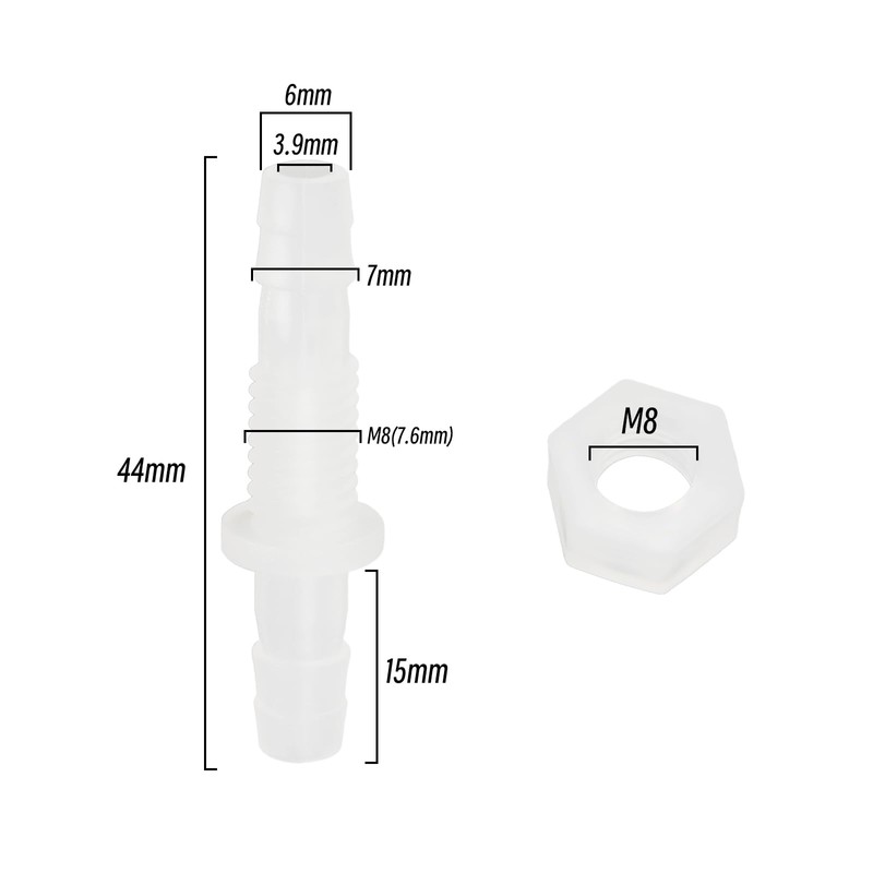 VGOL Plastic Pagoda Connector 6mm Straight Plug Plastic Barbed Wire