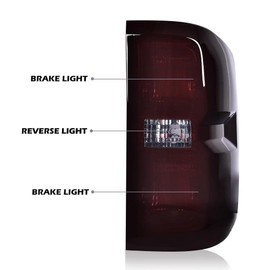 CHEDA Tail Light Brake Lamp Compatible with 2014 2015 2016 2017 2018 Chevy Silverado 1500/2015-2018 Chevy Silverado 2500 HD 3500 HD (left+right(black lens))