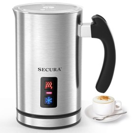 Secura Electric Milk Frother, Automatic Milk Steamer Warm or Cold Foam Maker for Coffee, Cappuccino, Latte, Stainless Steel Milk Warmer with Strix Temperature Controls