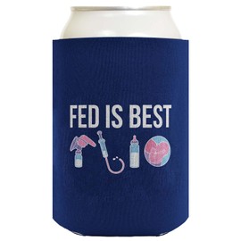 Breastfeeding Gifts Fed is Best 2-Pack Can Coolies Drink Coolers Blue