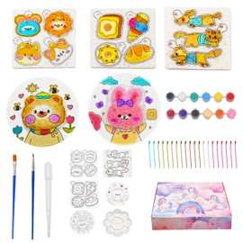 Magic Foam Texture Painting Kit, 3D Drawing Magic Canvas Sponge, Magic Puffy Paint Kit DIY Foam Texture Paper Painting Kit (13 Patterns)