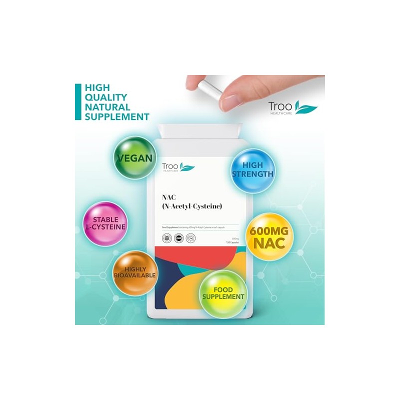 NAC Supplement 600mg By Troo Healthcare - High Strength N-Acetyl