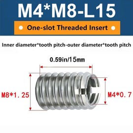 WeddHuis Threaded Sleeve 10 Pieces Stainless Steel Self-Tapping Thread Insert Kit for Furniture Projects Repair Computer Shapes (M8 to M6, Inner M6 x 1.0 Outer M8 x 1.25)