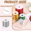 HARFINGTON 1.5mm Metallic Elastic Cords, Tinsel Elastic Stretch String Cord