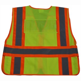 Petra Roc LV2-PSVP-PLUS ANSI-107 Class 2 Contrast Public Safety Vest, XX-Large/5X-Large, Lime Solid