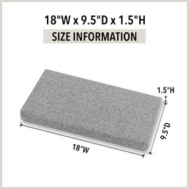 Tromlycs Saddle Stool Cushion Rectangular Bar Stool Seat Cushion Cover Rectangle with Strap Ties, 18x9.5 inches, 1 Piece, Light Grey