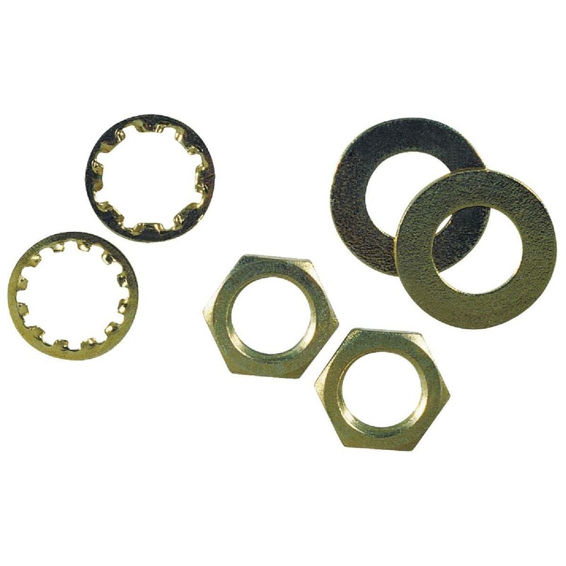 Westinghouse 70628 Brass-Plated Steel Nuts and Washers, Assorted, 6 Pieces