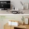 Cable Management Box, Cord Cable Organizer Box with Bamboo Lid,